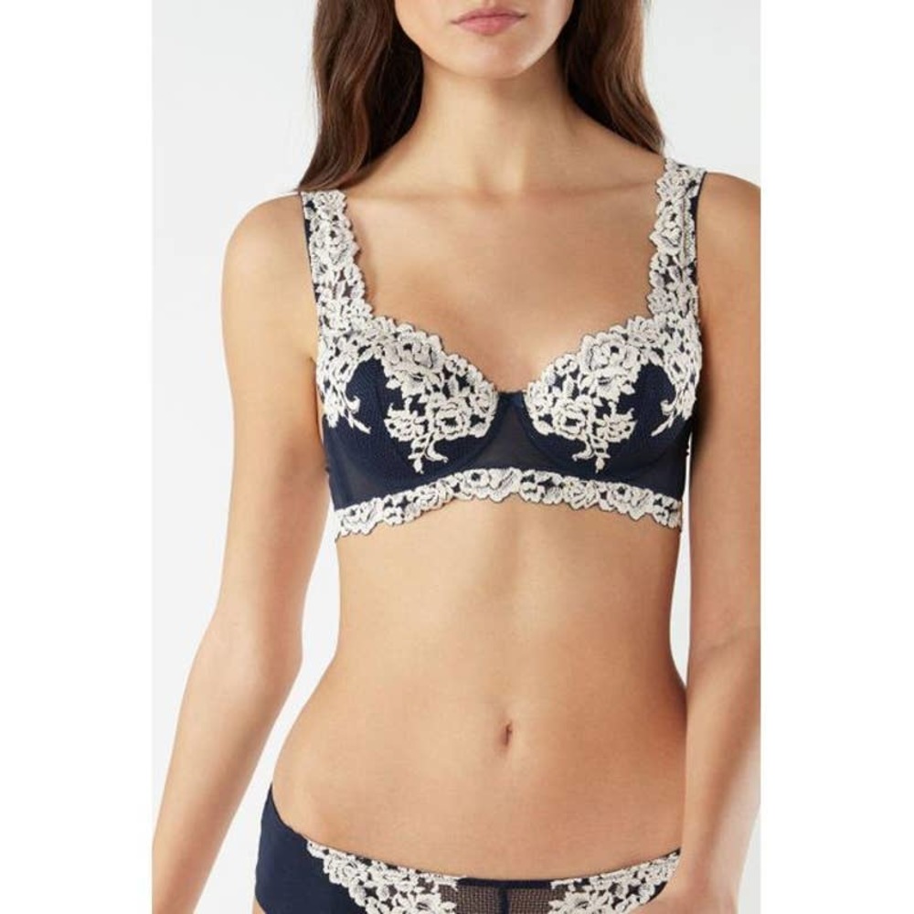 NWT Blue & Ivory Intimissimi Sofia Balconette Bra 34C (On Sale Hold 'til January